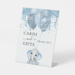 Expositor En L Hombres blancos globos azules de elefante de Baby 