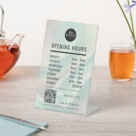 Expositor En L Horario de apertura de la empresa Código QR de log