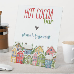 Expositor En L Hot cocoa Bar Baby Shower pueblo nevado