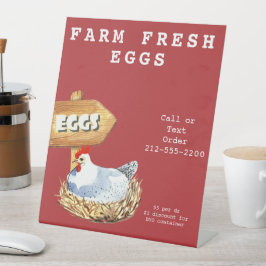 Expositor En L Huevos frescos de acuarela Hen Farm