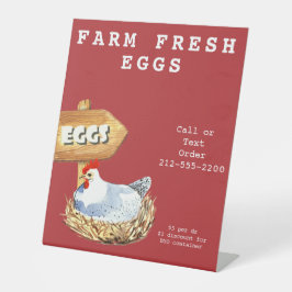 Expositor En L Huevos frescos de acuarela Hen Farm