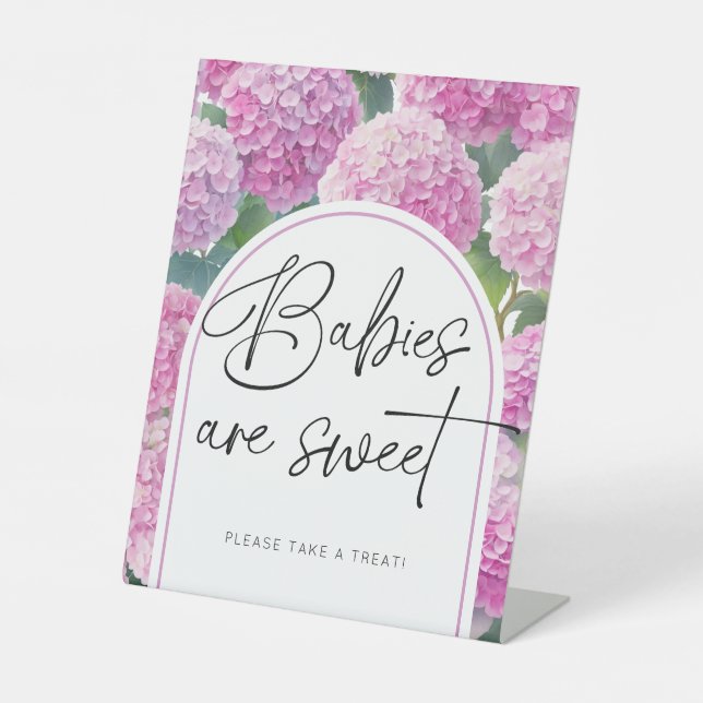 Expositor En L Hydrangea rosa Bebés Sweet Baby Shower (Anverso)