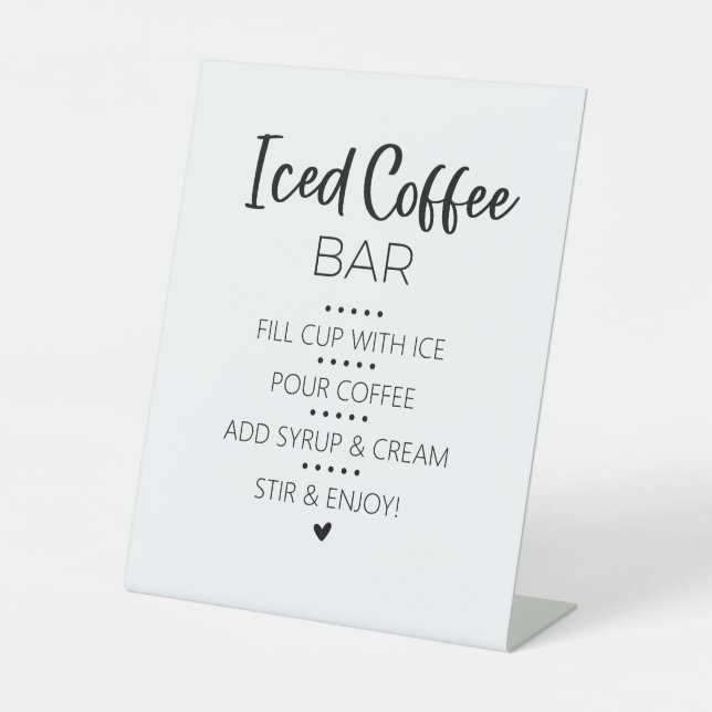 Expositor En L Iced Coffee Bar Drink Pedestal Sign (Anverso)