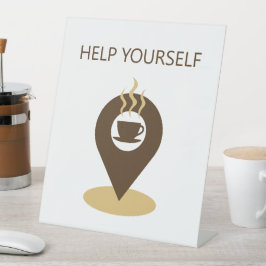Expositor En L Icono de localización del café ayudarse a sí mismo