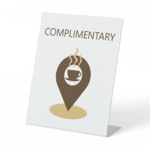 Icono de localización del café Rótulo Pedestal gra