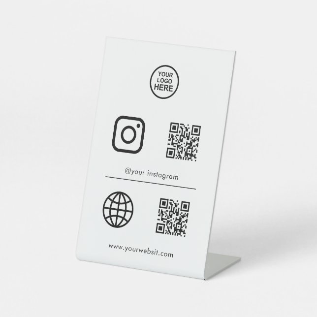 Expositor En L Icono de medios sociales Rótulo de código QR (Anverso)