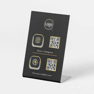 Expositor En L Icono de medios sociales Rótulo de código QR