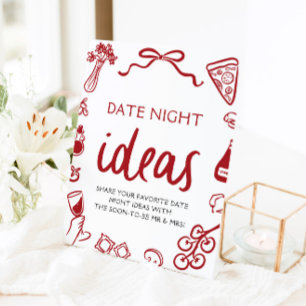 Expositor En L Ideas de Noche de Cita de Pizza Italiana Roja para