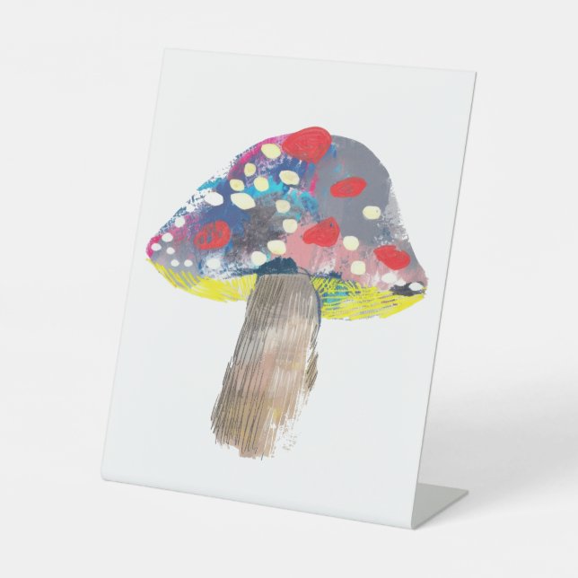 Expositor En L Ilustracion artístico de setas colorido (Anverso)