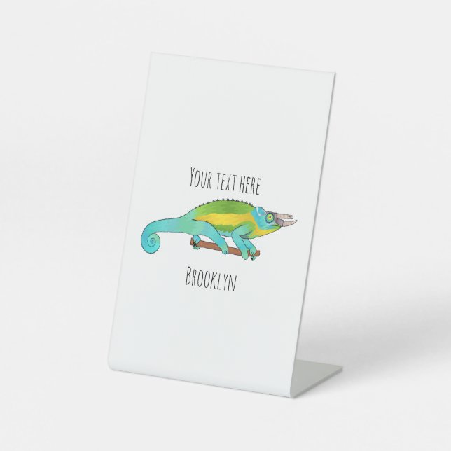 Expositor En L Ilustracion chameleon personalizado de Jackson (Anverso)