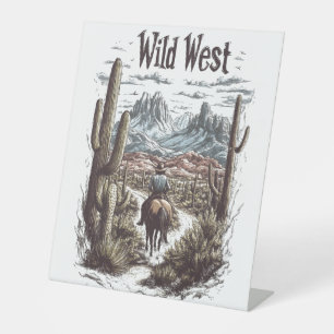 Expositor En L Ilustración de aventura del Salvaje Oeste