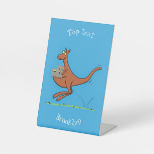 Expositor En L Ilustracion de canguro y personalizado de koalas