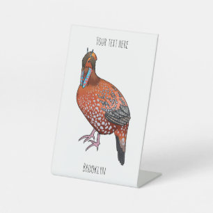 Expositor En L Ilustración de dibujo animado del pájaro tragopán 