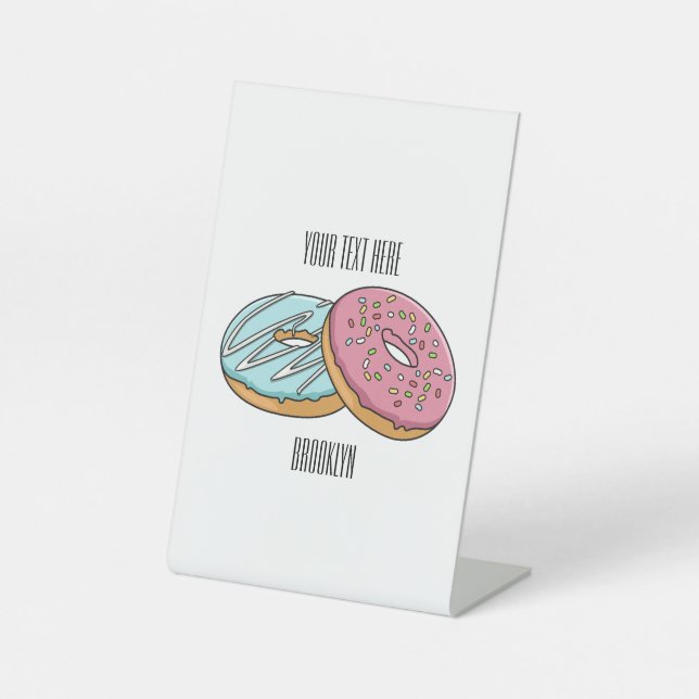 Expositor En L Ilustración de dibujos animados de donut (Anverso)