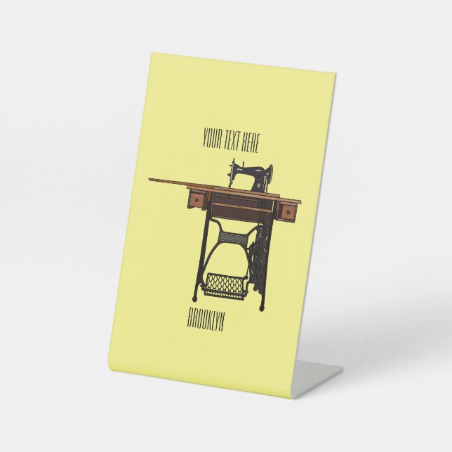 Expositor En L Ilustracion de máquina de coser personalizado (Anverso)