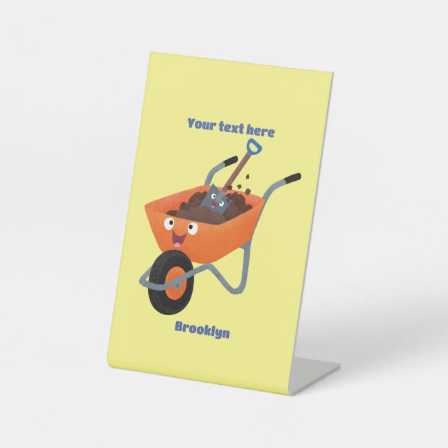 Expositor En L Ilustracion de personalizado de carretilla naranja (Anverso)