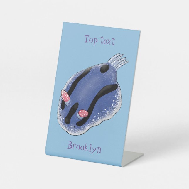 Expositor En L Ilustracion de personalizado de nudibranquias azul (Anverso)