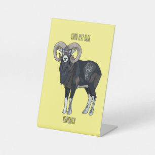 Expositor En L Ilustracion de personalizado de ovino Mouflon