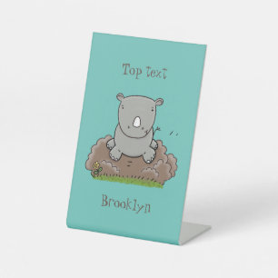 Expositor En L Ilustracion de personalizado de rinocerontes