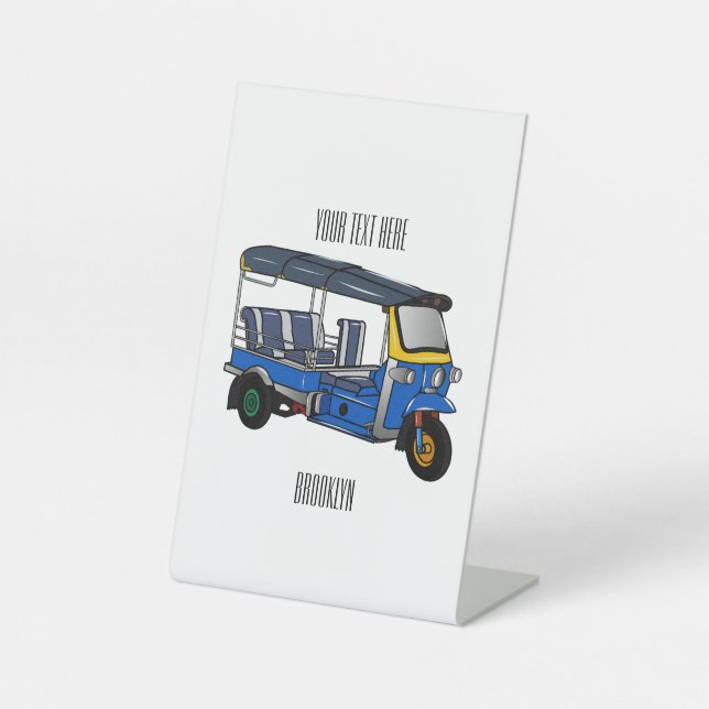 Expositor En L Ilustracion de personalizado tuk tuk (Anverso)