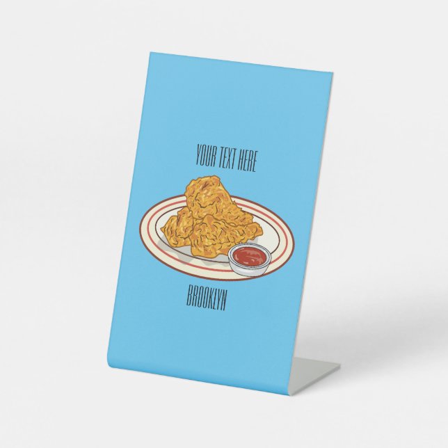 Expositor En L Ilustracion de pollo frito personalizado (Anverso)