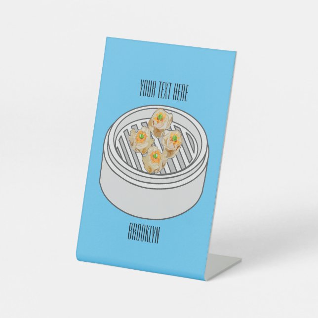 Expositor En L Ilustracion de Shumai dim sum personalizado (Anverso)