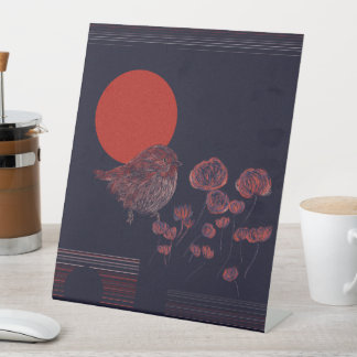 Expositor En L Ilustración del sol rojo del pájaro Robin