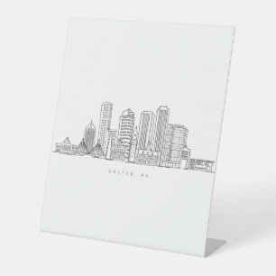 Expositor En L Ilustración minimalista del horizonte de la ciudad