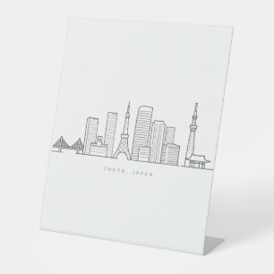 Expositor En L Ilustración minimalista del horizonte de Tokio
