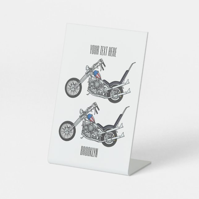 Expositor En L Ilustracion personalizado Chopper Motorcycle 1950 (Anverso)