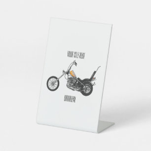 Expositor En L Ilustracion personalizado Chopper Motorcycle 1950