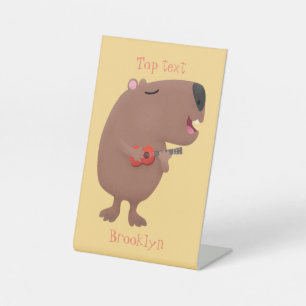 Expositor En L Ilustracion personalizado de capybara ukulele cant