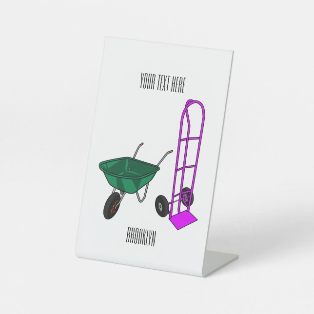 Expositor En L Ilustracion personalizado de carretillas y carrito (Anverso)