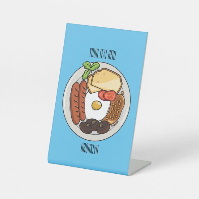 Expositor En L Ilustracion personalizado de desayuno inglés (Anverso)