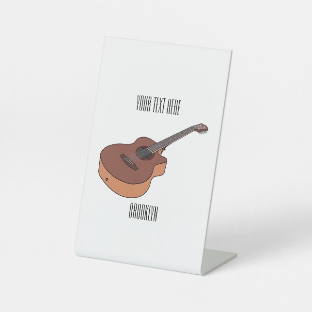 Expositor En L Ilustracion personalizado de guitarra acústica (Anverso)