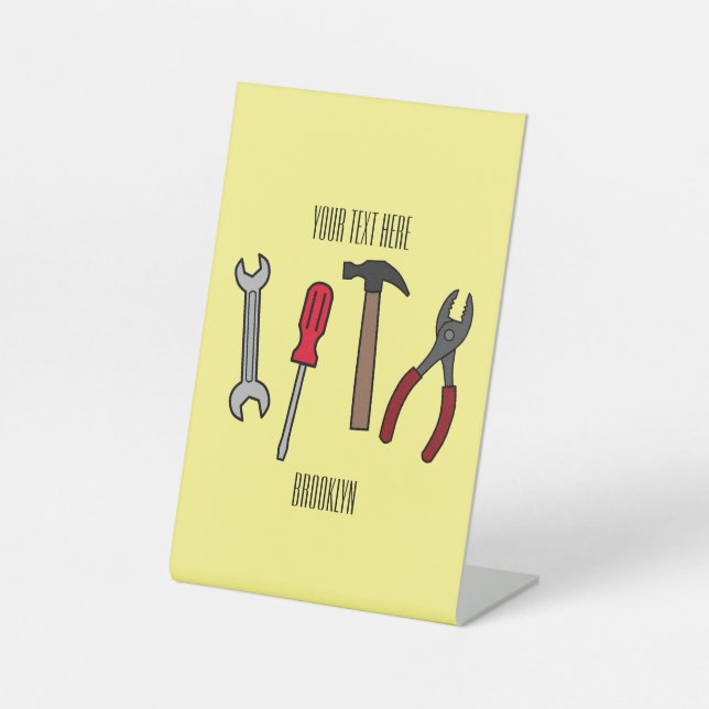 Expositor En L Ilustracion personalizado de herramientas de carpi (Anverso)