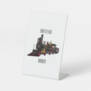 Expositor En L Ilustracion personalizado de locomotora de vapor