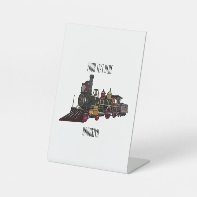 Expositor En L Ilustracion personalizado de locomotora de vapor (Anverso)
