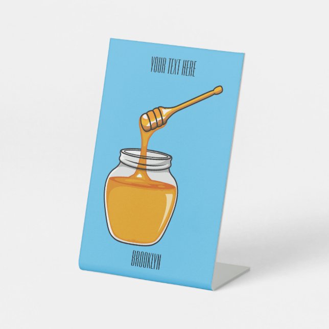Expositor En L Ilustracion personalizado de miel (Anverso)