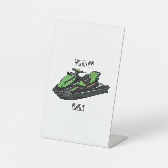 Expositor En L Ilustracion personalizado de moto acuática (Anverso)