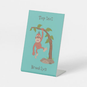 Expositor En L Ilustracion personalizado de orangután bebé feliz
