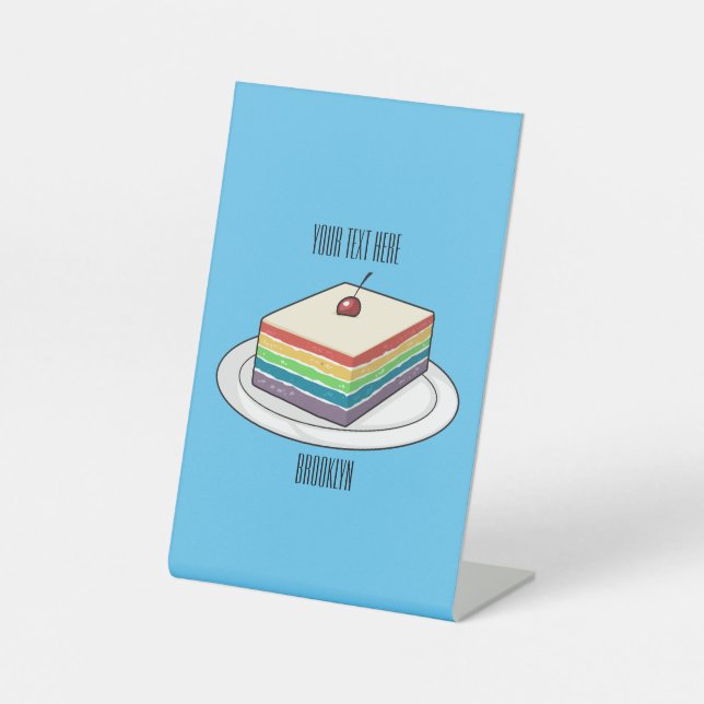 Expositor En L Ilustracion personalizado de pastel de arcoiris (Anverso)