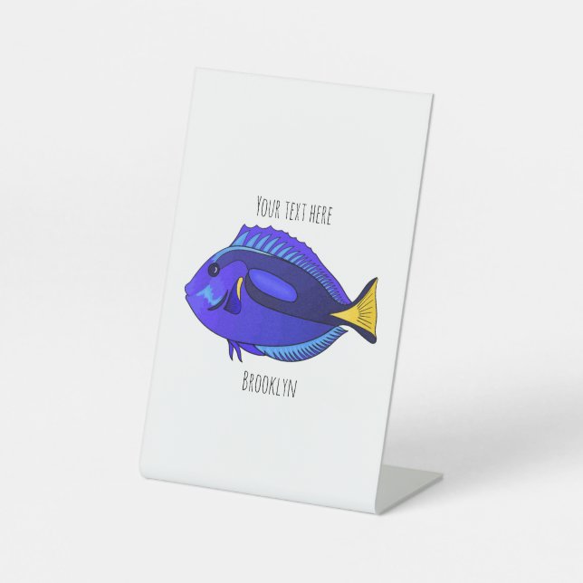 Expositor En L Ilustracion personalizado de pescado tang azul (Anverso)