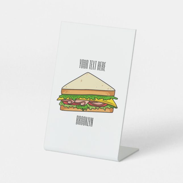 Expositor En L Ilustracion personalizado de sándwich (Anverso)