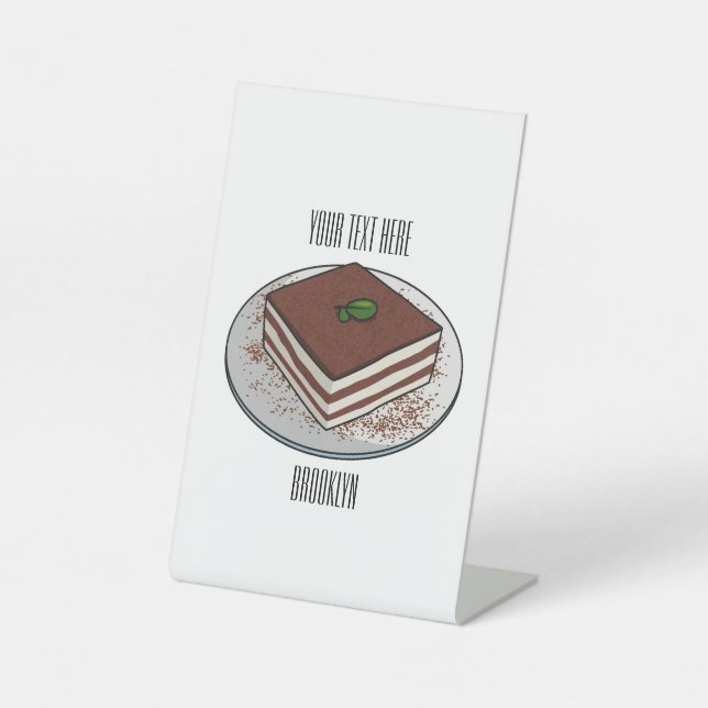 Expositor En L Ilustracion personalizado de tarta de Tiramisu (Anverso)