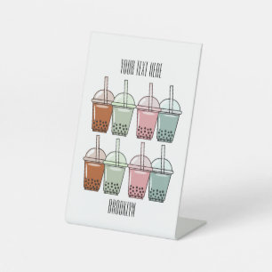 Expositor En L Ilustracion personalizado de té de burbujas