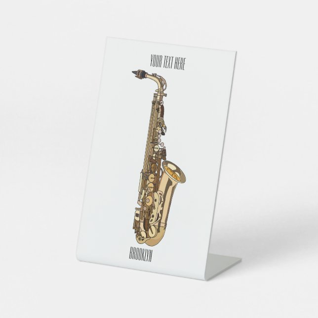 Expositor En L Ilustracion personalizado saxofón (Anverso)