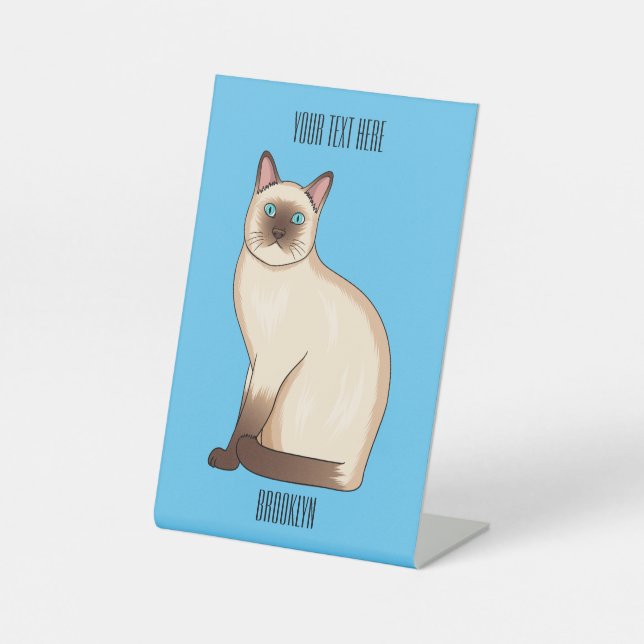 Expositor En L Ilustracion personalizado siamés (Anverso)