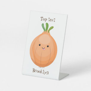 Expositor En L Ilustracion personalizado verde de cebolla marrón