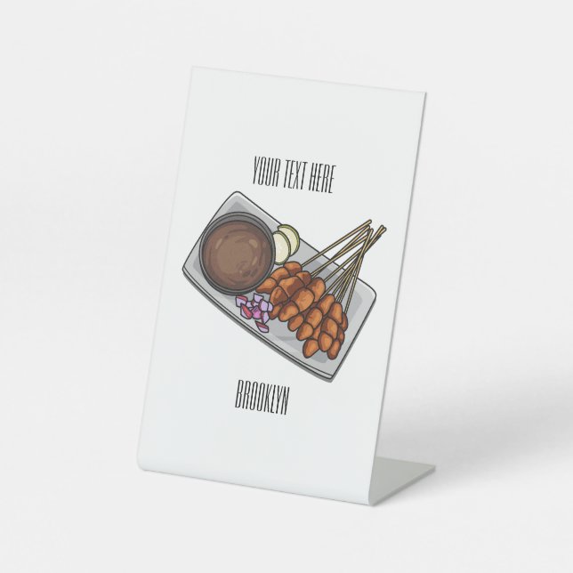 Expositor En L Ilustracion Satay personalizado (Anverso)